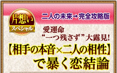 片想いスペシャル　二人の未来→完全攻略版　愛運命“一つ残さず”大露見！【相手の本音×二人の相性】で暴く恋結論
